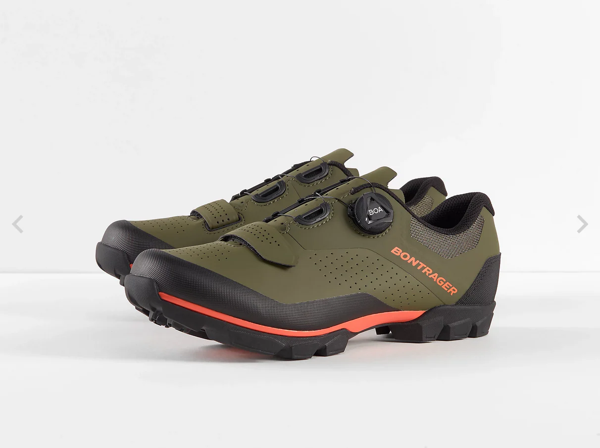 BONTRAGER FORAY MTB SHOE OLIVE GREY/RADIOACTIVE ORANGE - Image 4