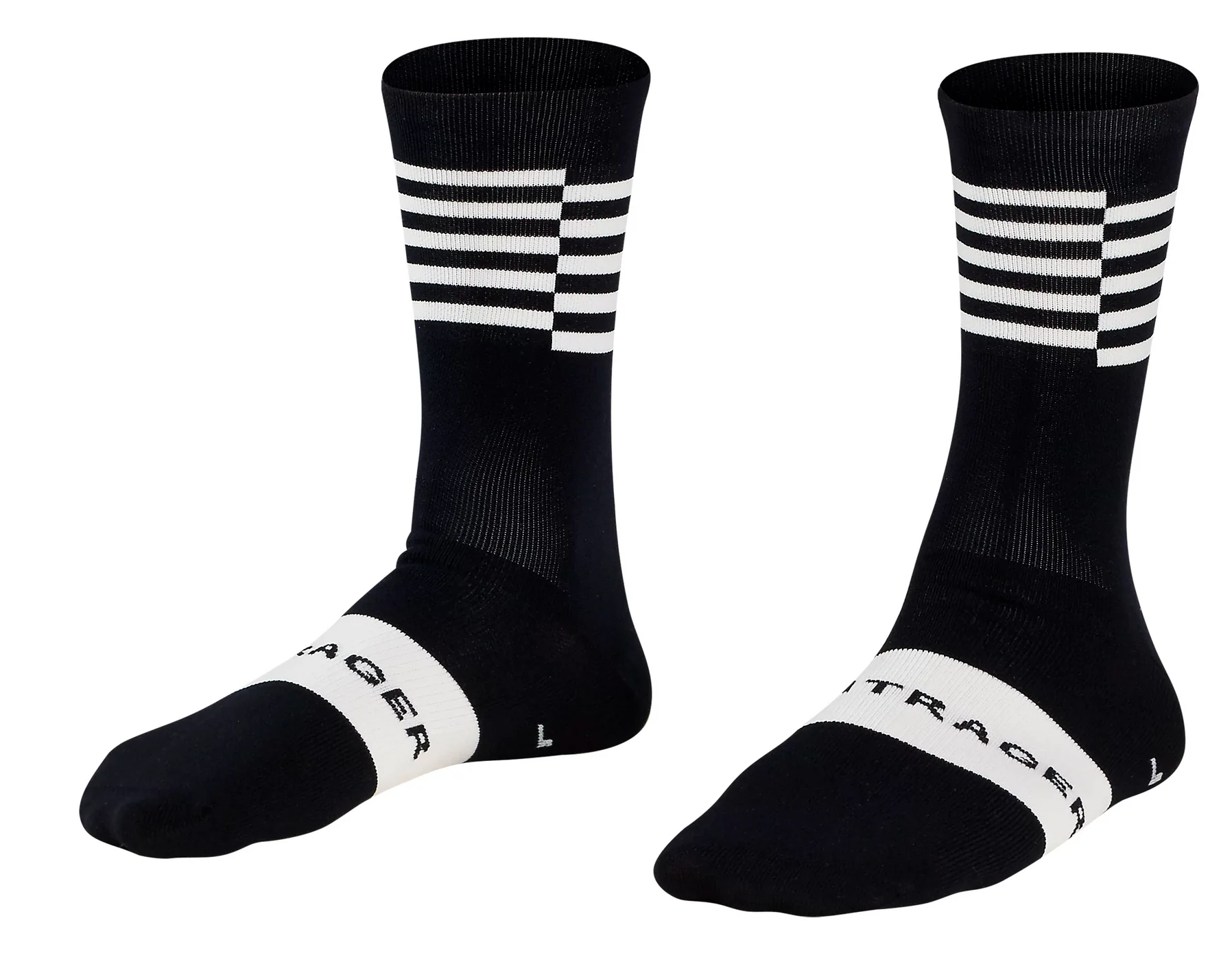 BONTRAGER RACE CREW SOCK BLACK/WHITE - LARGE