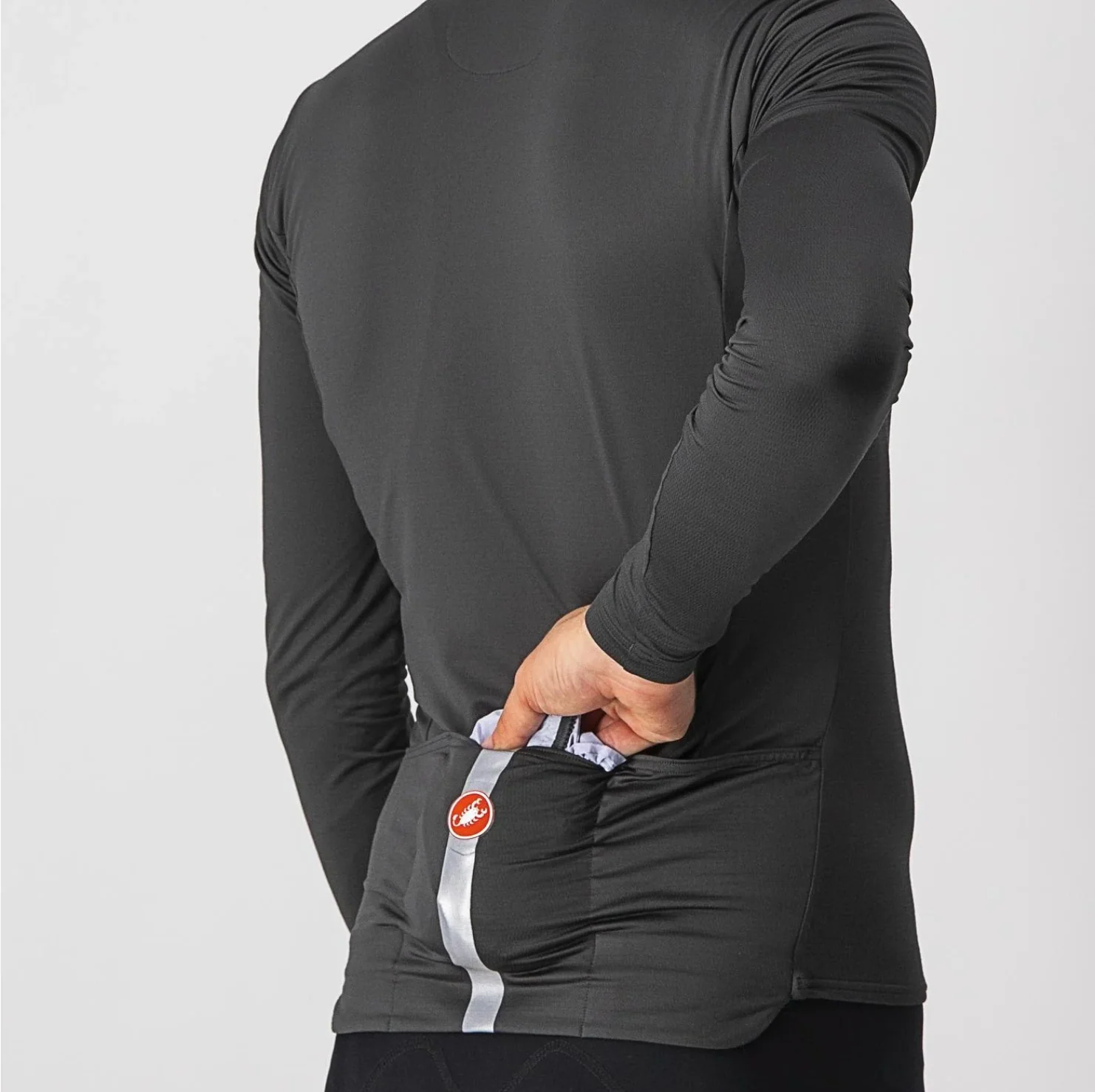 CASTELLI SQUADRA STRETCH JACKET SILVER GRAY/DARK GRAY - Image 3