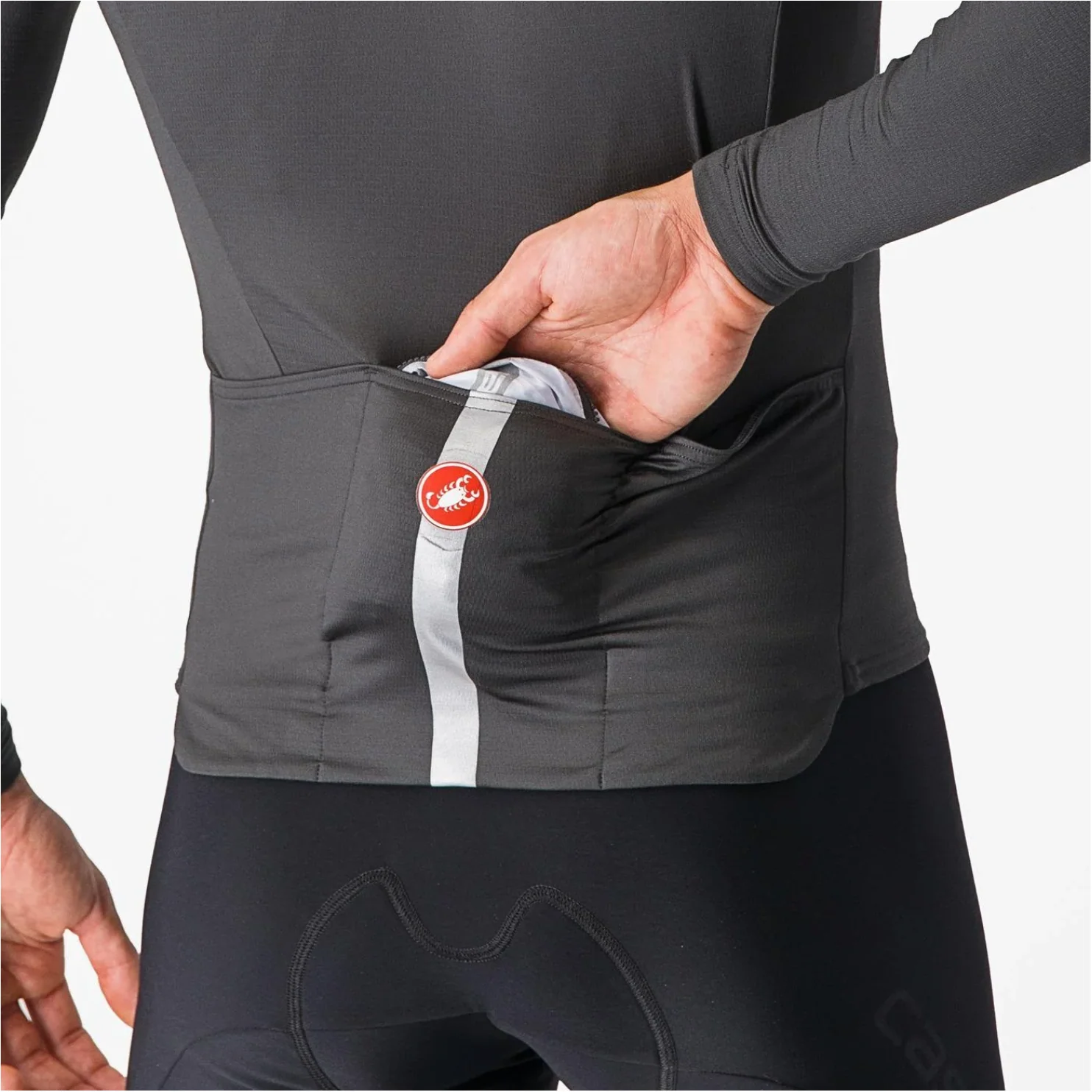 CASTELLI SQUADRA STRETCH JACKET SILVER GRAY/DARK GRAY - Image 5