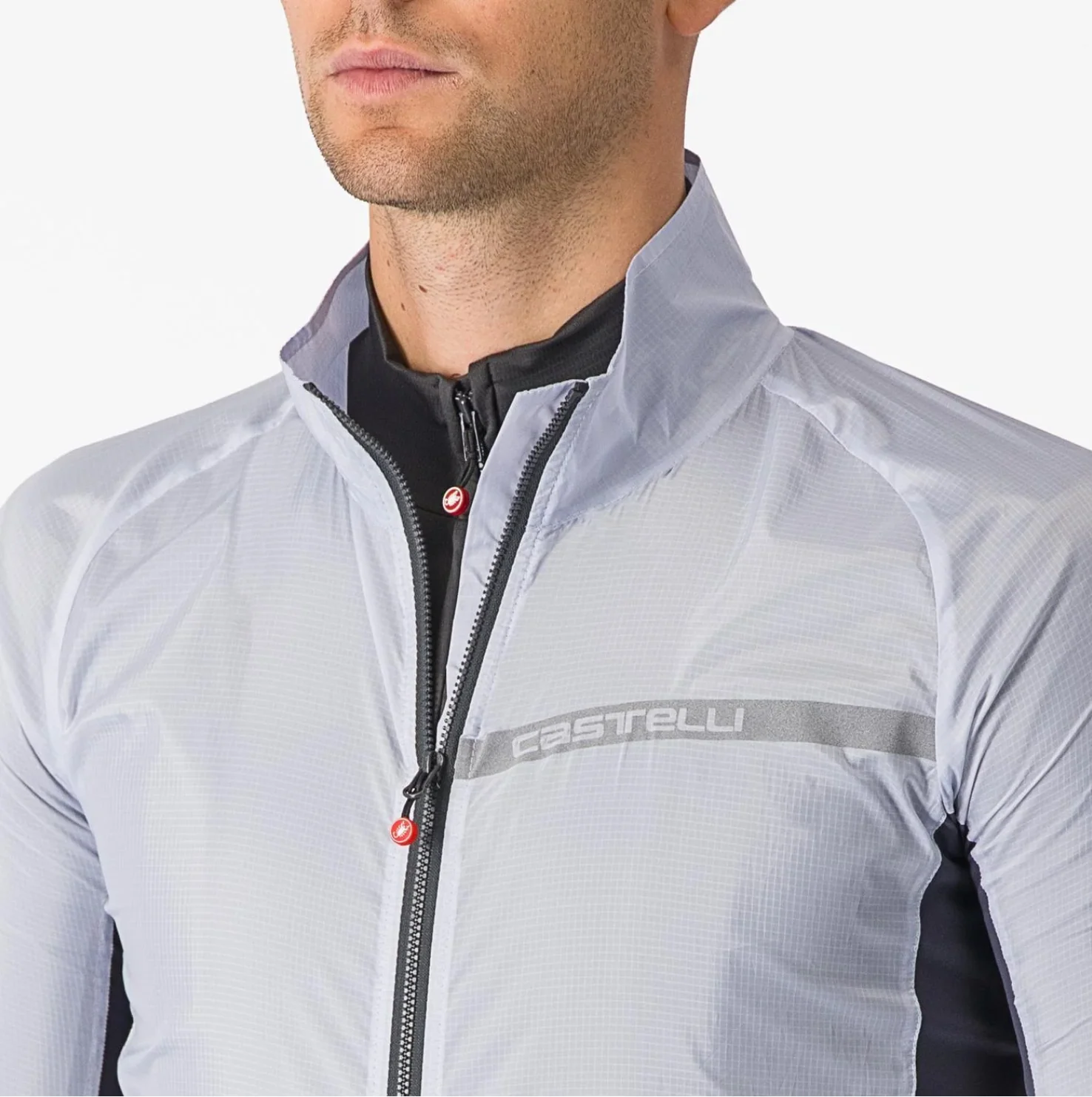CASTELLI SQUADRA STRETCH JACKET SILVER GRAY/DARK GRAY - Image 7