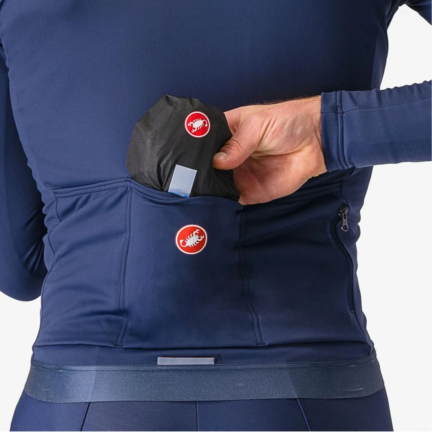 CASTELLI SQUALL SHELL JACKET LIGHT BLACK/SILVER GRAY - Image 3