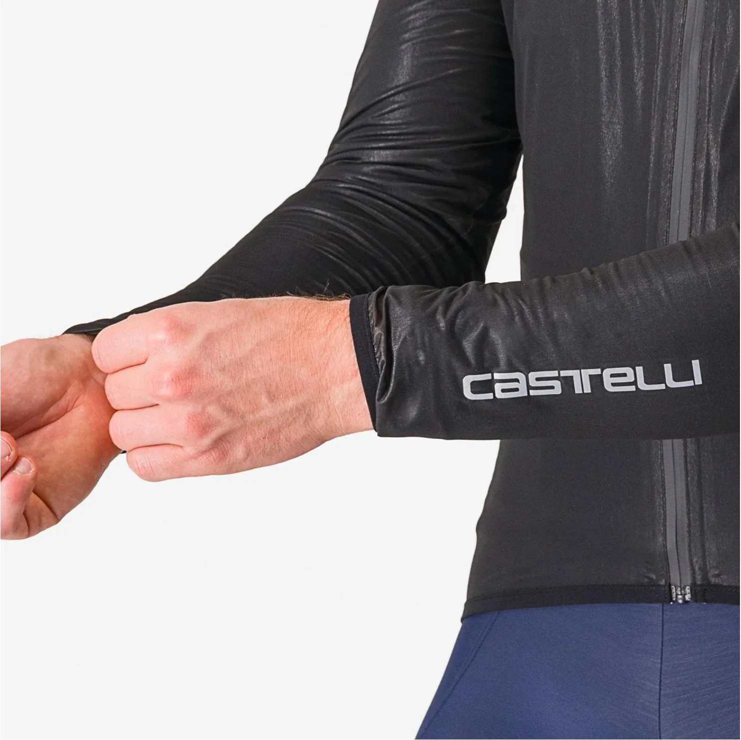CASTELLI SQUALL SHELL JACKET LIGHT BLACK/SILVER GRAY - Image 4