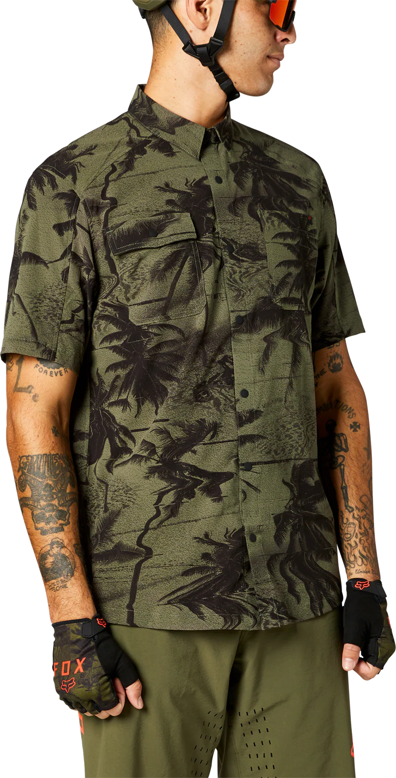 FOX 2021 FLEXAIR WOVEN SS JERSEY OLIVE GREEN