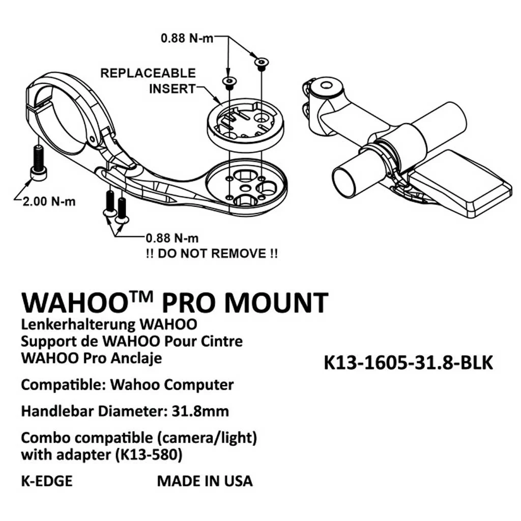 K-EDGE WAHOO PRO MOUNT - BLACK - Image 3