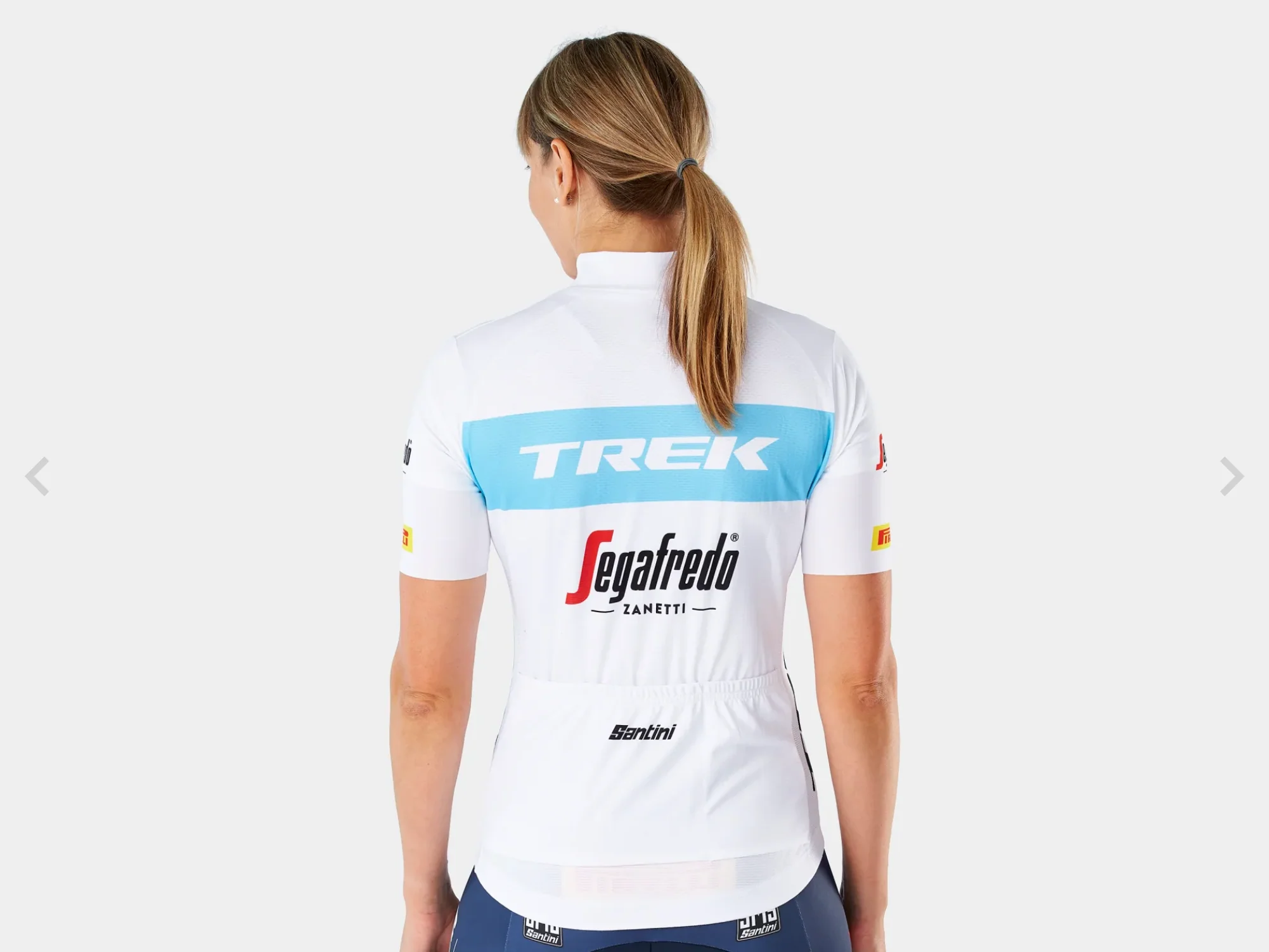 SANTINI TREK-SEGAFREDO W'S TEAM REPLICA JERSEY WHITE/LIGHT BLUE - Image 2