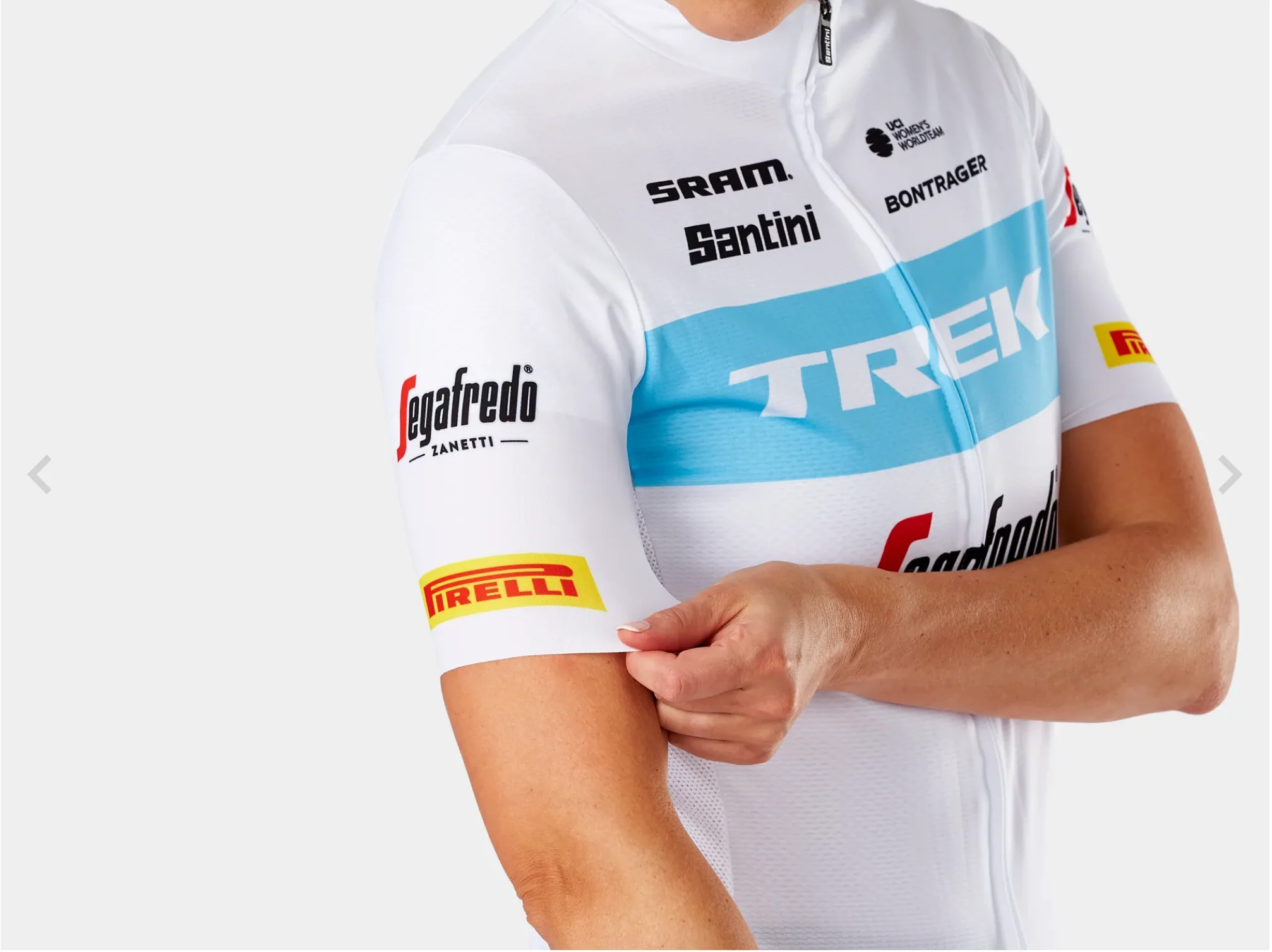 SANTINI TREK-SEGAFREDO W'S TEAM REPLICA JERSEY WHITE/LIGHT BLUE - Image 5