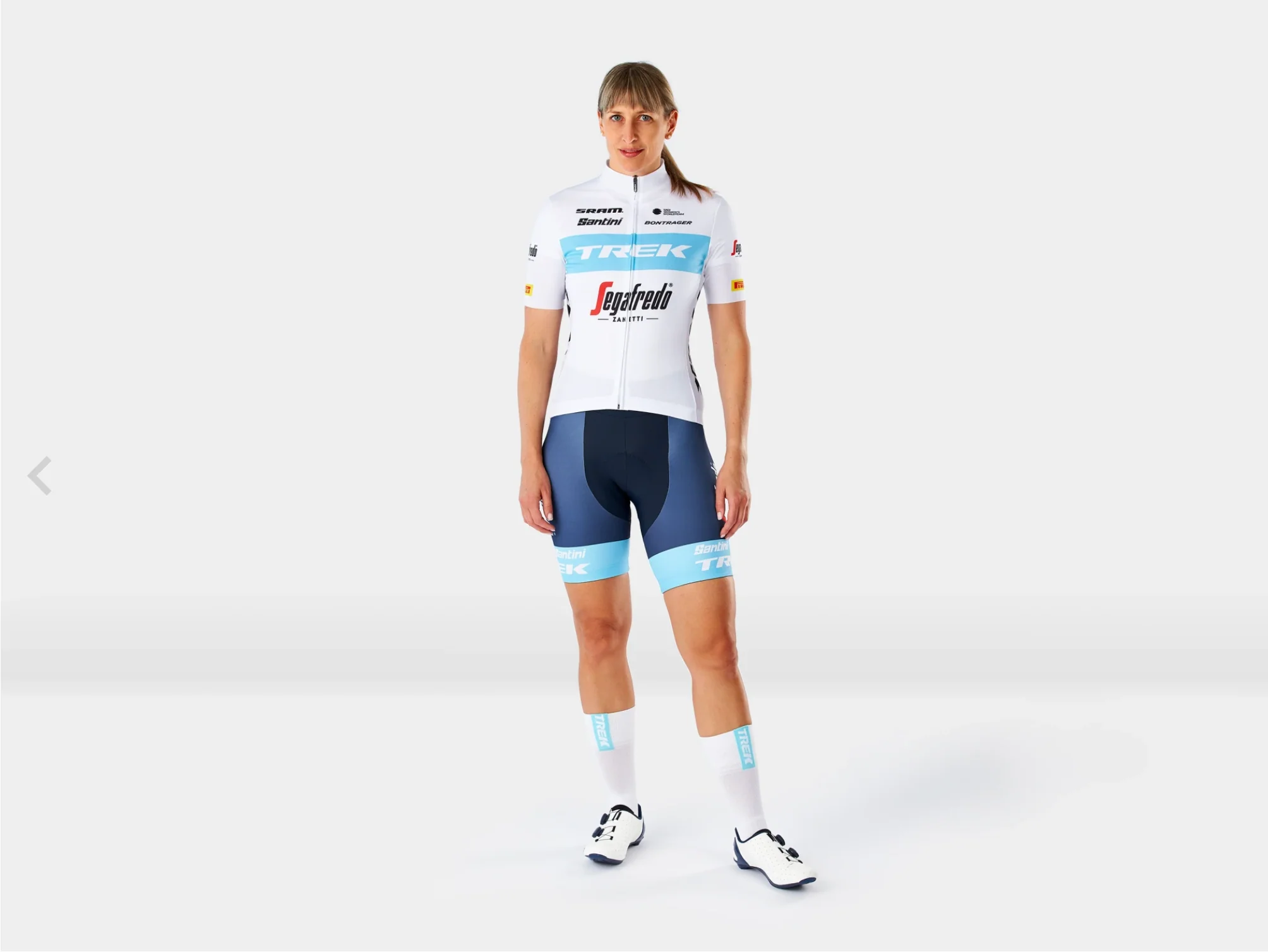 SANTINI TREK-SEGAFREDO W'S TEAM REPLICA JERSEY WHITE/LIGHT BLUE - Image 6