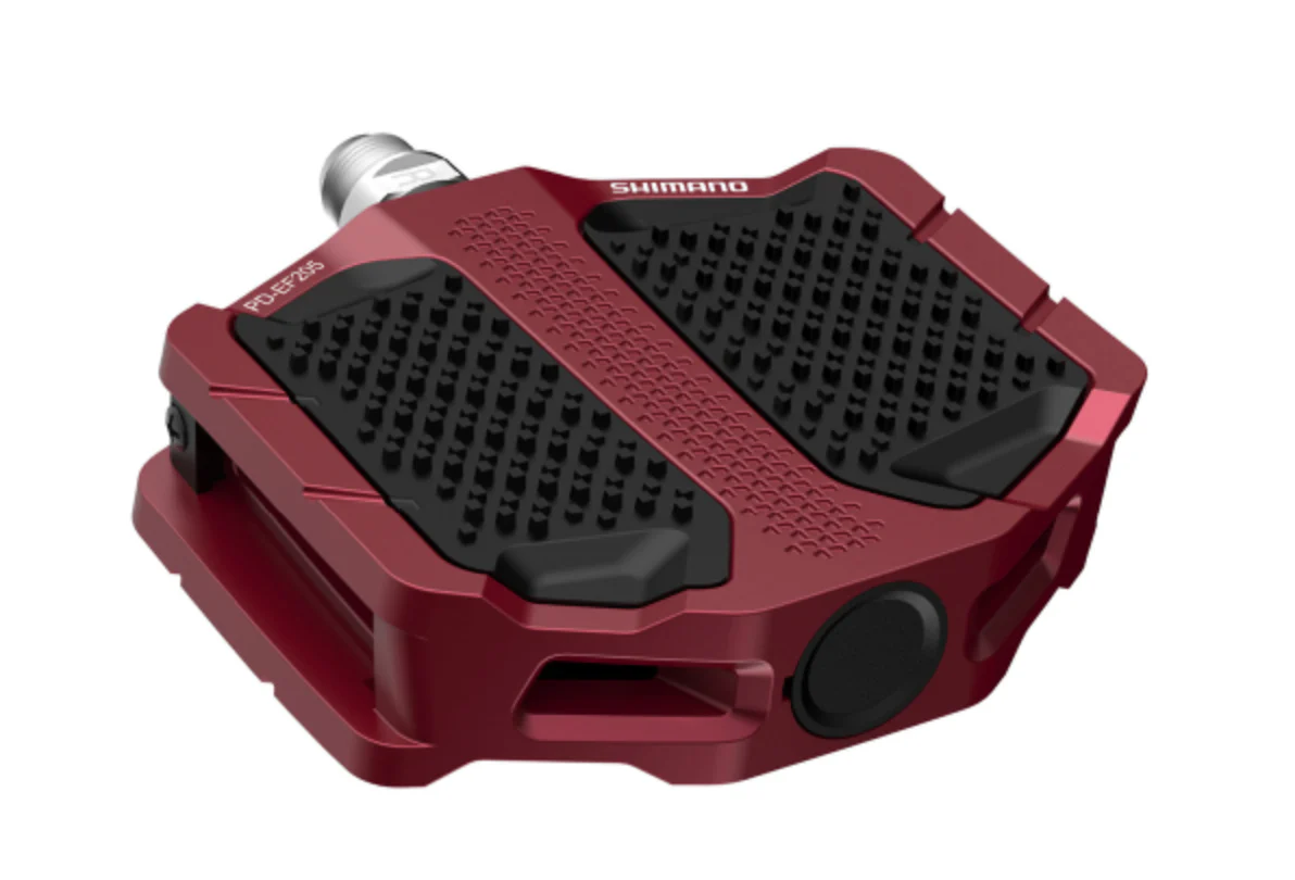 SHIMANO PD-EF205 FLAT PLATFORM PEDAL E-BIKE/TREKKING/URBAN - RED