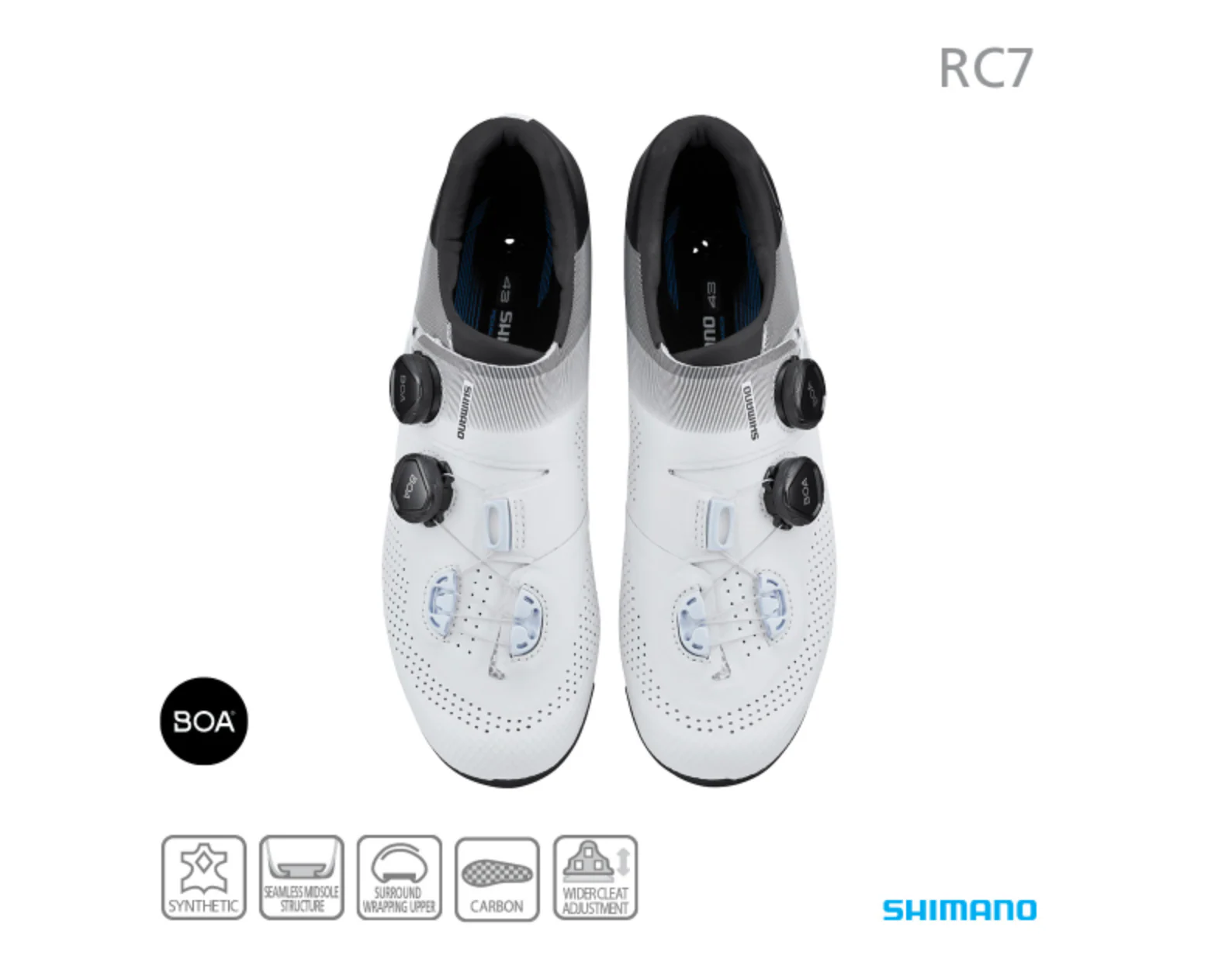 SHIMANO SH-RC702 ROAD SHOE WHITE - Image 2
