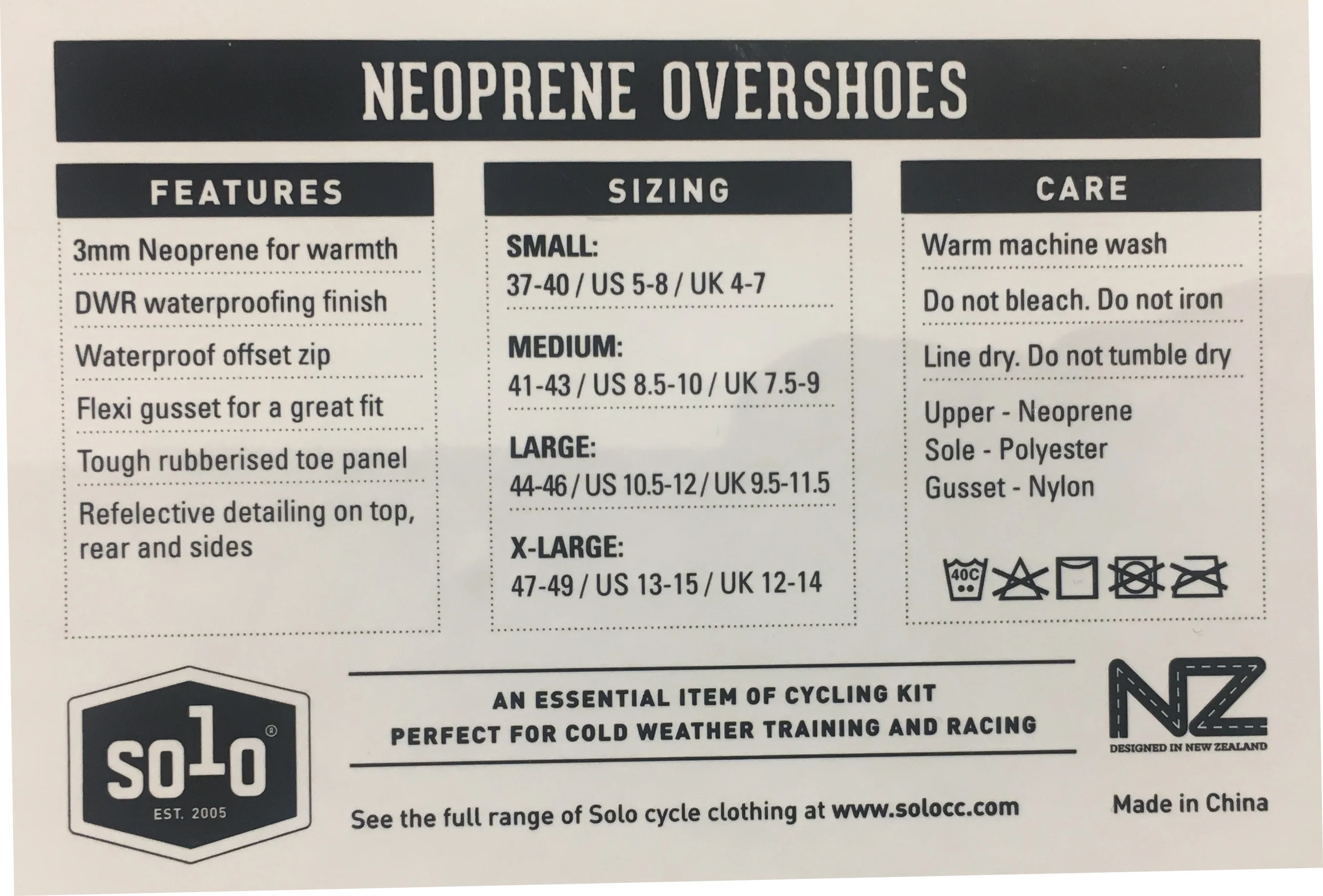 SOLO NEOPRENE OVERSHOES - BLACK - SMALL - Image 2
