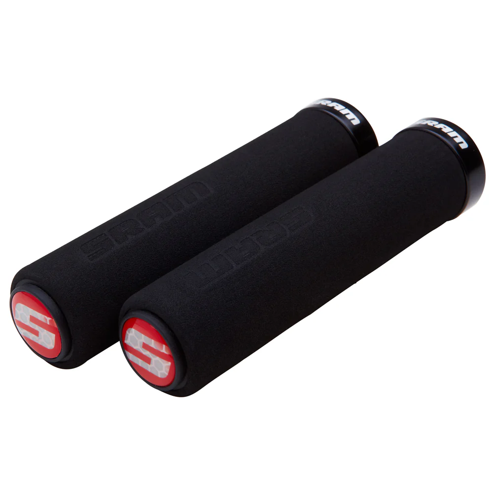 SRAM FOAM LOCK-ON GRIP - BLACK/BLACK LOCK RINGS